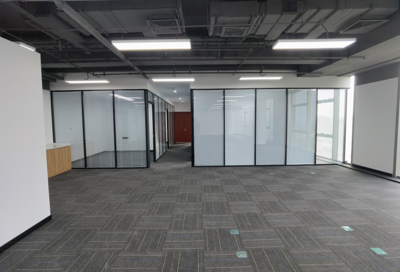 现代化办公室内部，高管办公室，独立空间，办公桌椅，书柜，沙发休息区，私密性强